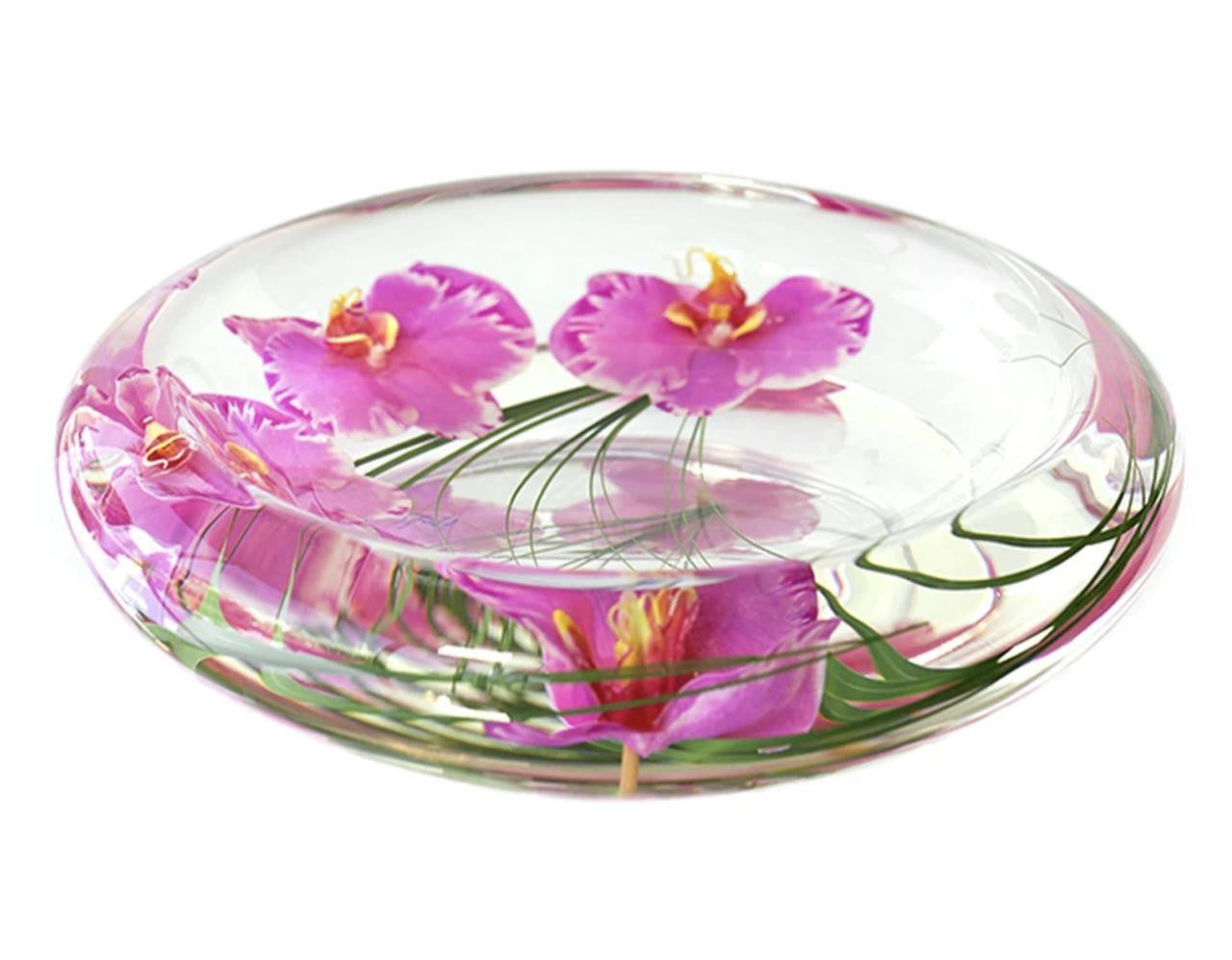 Emilio Robba Small Bowl of Fuchsia Phalaenopsis Orchids