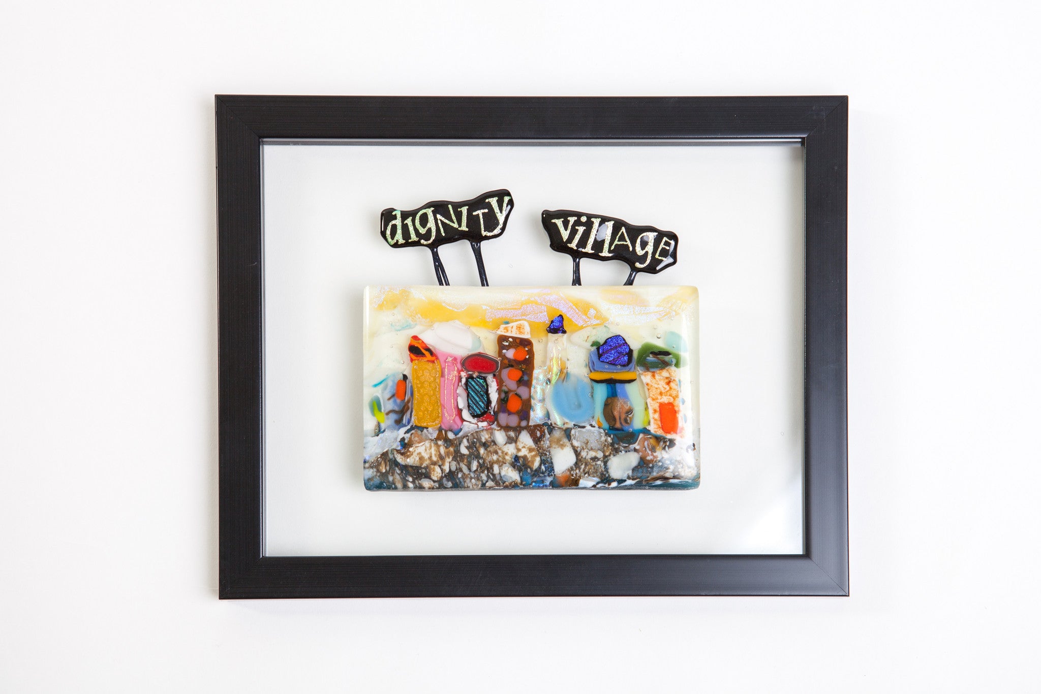 Kristen Dukat "Dignity Village" Fused Glass Picture