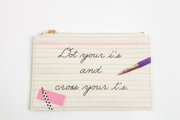 Kate Spade New York Pencil Pouch Dot your i's – Objects of Desire Artful  Living