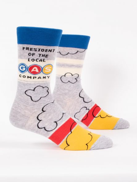 BlueQ Men's Crew Socks: President of the Local Gas Company