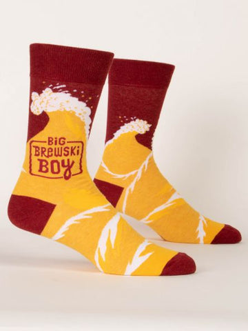 BlueQ Men's Crew Socks: "Big Brewski Boy"