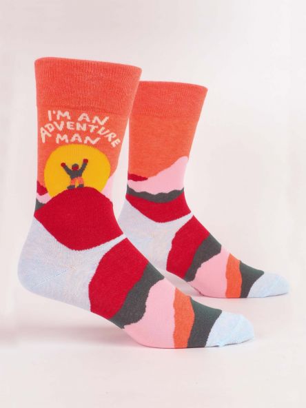 BlueQ Men's "I'm An Adventure Man" Crew Socks
