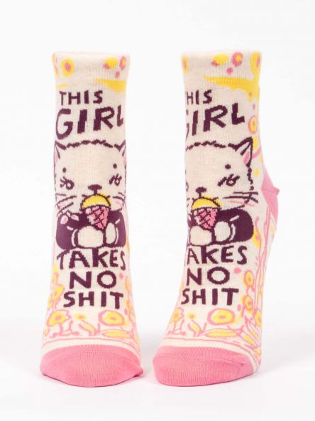 BlueQ Women's Ankle Socks: This Girl Takes No Shit