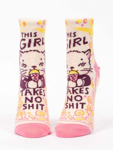 BlueQ Women's Ankle Socks: This Girl Takes No Shit