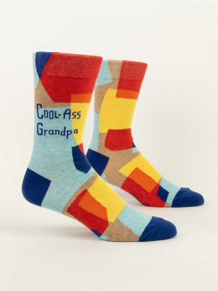 BlueQ Men's Crew Socks: Cool-Ass Grandpa