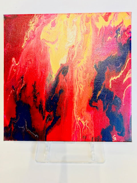 Galina Alkhutova:  "Volcano" Acrylic Painting on Canvas
