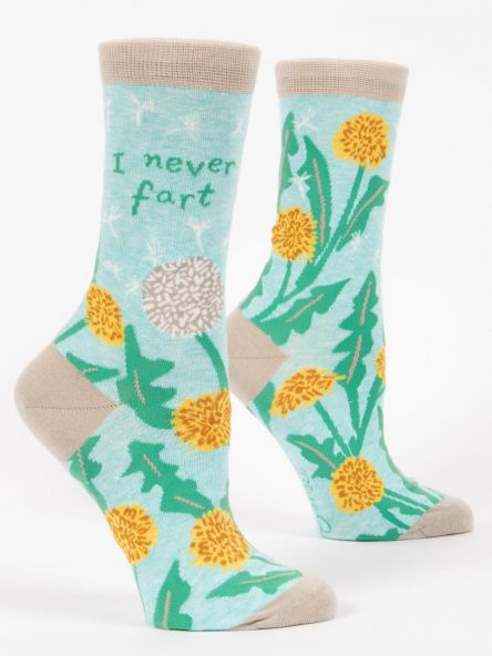 BlueQ Women's Crew Socks "I never fart"