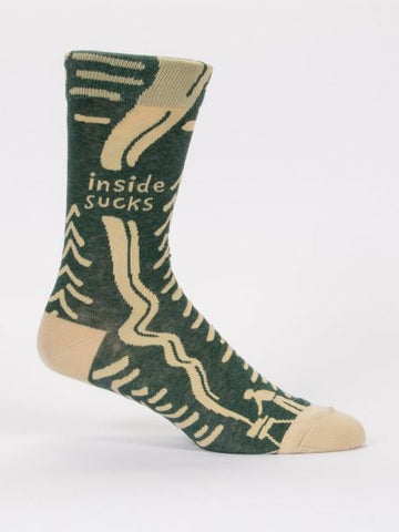 BlueQ Men's Crew Socks: Inside Sucks