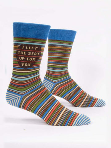 BlueQ Men's Crew Socks: "I Left the Seat Up For You"