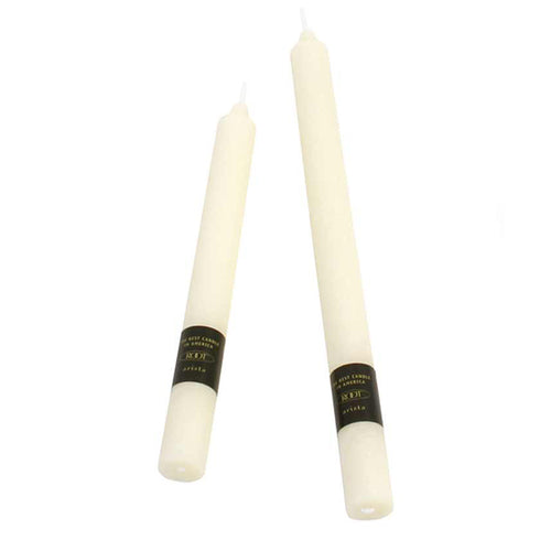 Root 9" Arista Unscented Beeswax Blend Dinner Candles (Box of 12)