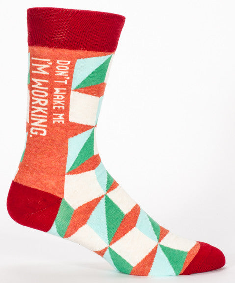 BlueQ Men's Crew Socks: Don't Wake Me I'm Working