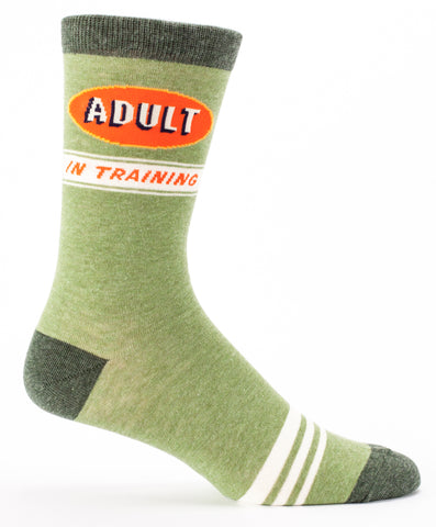 BlueQ Men's Crew Sock: Adult in Training