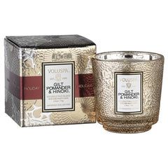 Voluspa "Gilt" Embossed Glass Scented Candle w/Gift Box
