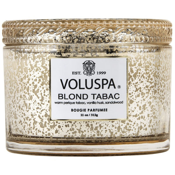 voluspa tobacco Voluspa Blond Tabac Scented Candle w/Lid – Objects of Desire Artful Living
