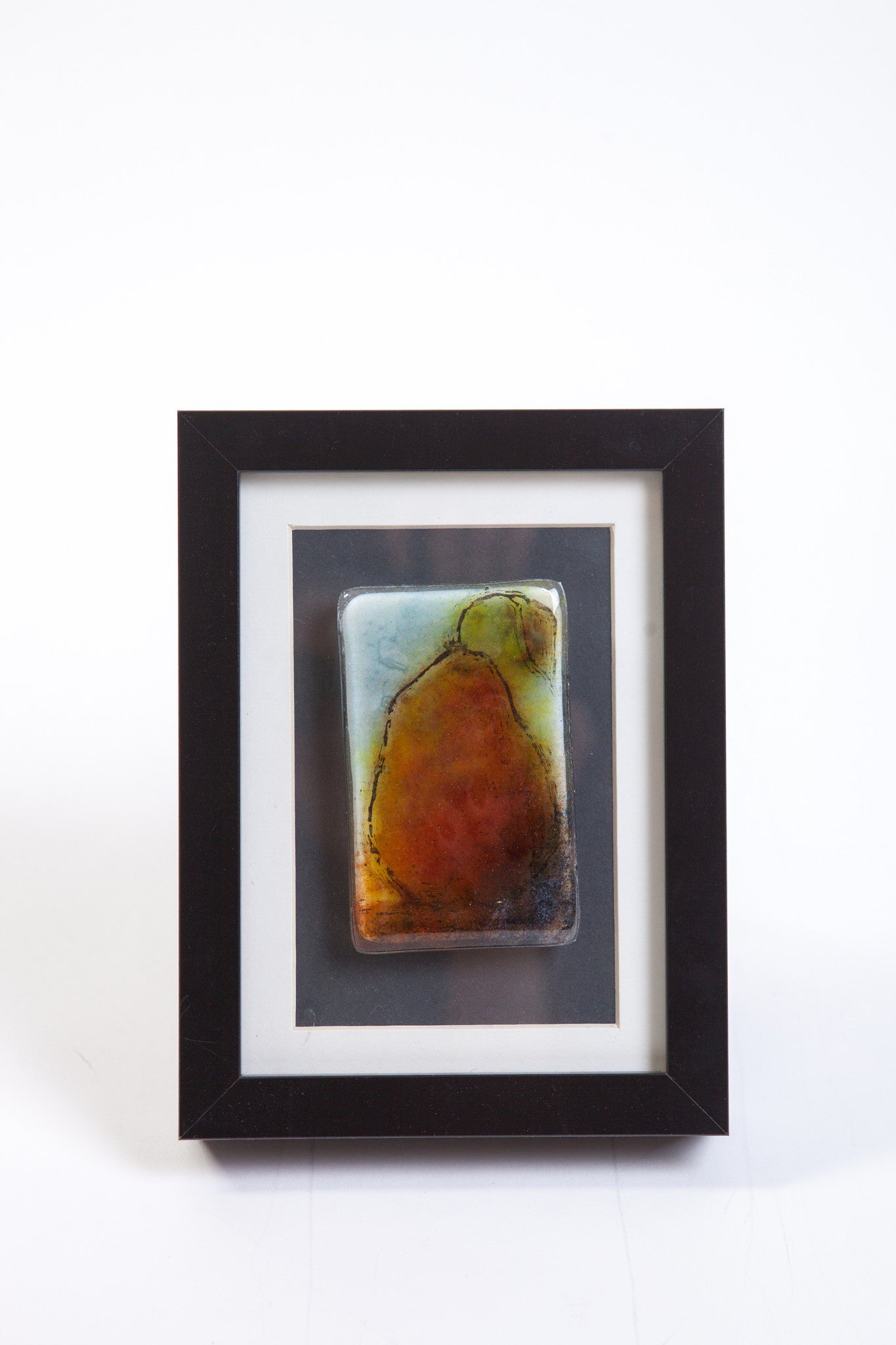 Odette Monaghan "Single Pear II" Fused Glass Picture