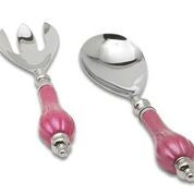 Julia Knight Peony Salad Serving Set in Raspberry