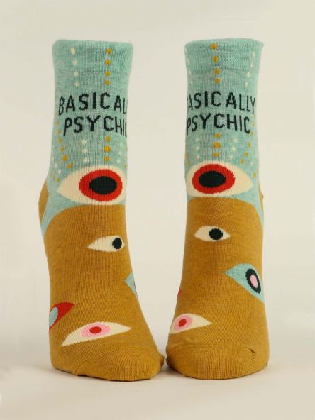 BlueQ Women's Ankle Sock: "Basically Psychic"