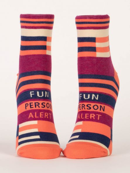 BlueQ Women's Ankle Sock: Fun Person Alert