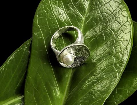 Bali "Baru" Sterling Silver & Pearl Fair Trade Ring