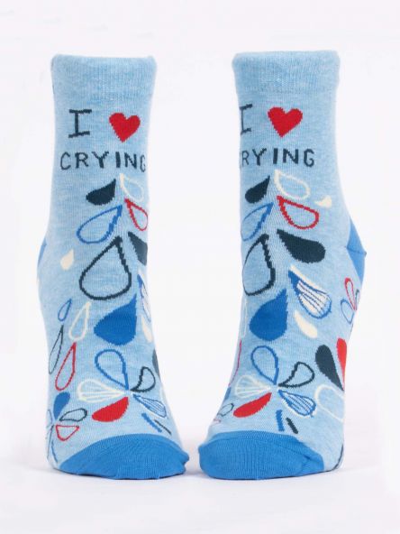 BlueQ Women's Ankle Socks: I Love Crying