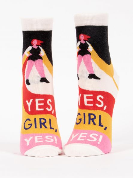 BlueQ Women's Ankle Socks "Yes, Girl, Yes!"