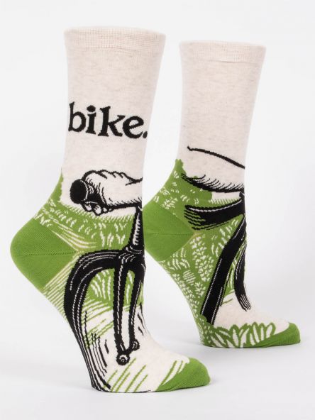 BlueQ Women's Crew Socks: Bike.