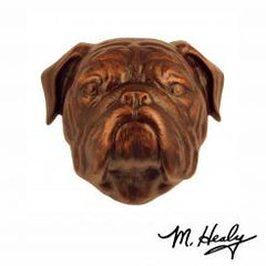 Michael Healy Door Knocker: Oiled Bronze Cast Aluminum Dog Knocker (Bulldog)