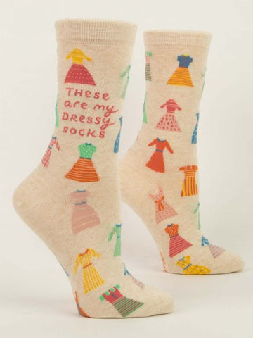 BlueQ Women's Crew Socks "These Are My Dressy Socks"