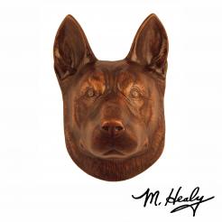 Michael Healy Door Knocker: Oiled Bronze Cast Aluminum Dog Knocker (German Shepherd)