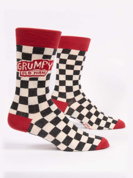 BlueQ Men's Crew Sock: Grumpy Old Man