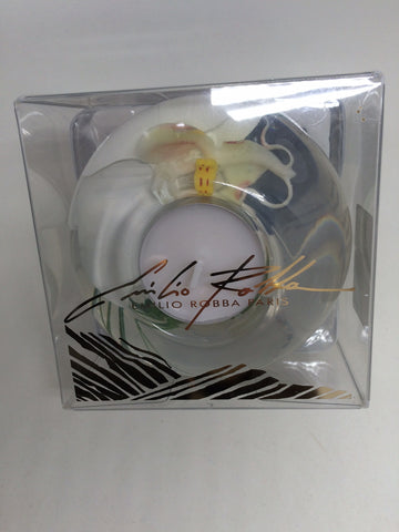 Emilio Robba Small Disc Tea Light with White Orchids