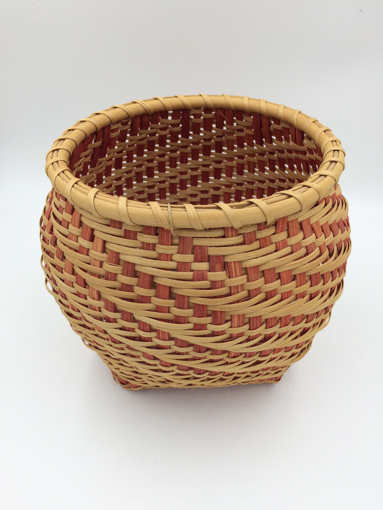 Sweet Annie Red & Natural 1-2-3 Twill Handmade Basket