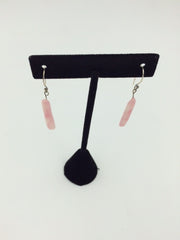 Verre Long Skinny Pink Glass Earrings with Sterling Findings