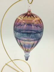 Bandhu Dunham Blown Glass "Hot Air Balloon" Ornament