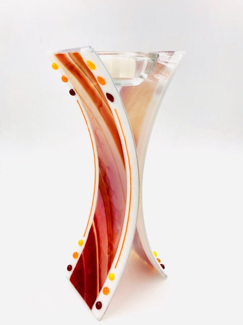 Martha Sackett Glass Tower Tea Light Candle Holder