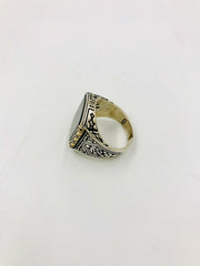 Men's Silver & Gold Onyx Ring (9)