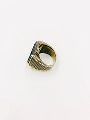 Men's Onyx Stone Silver Ring (9.5)
