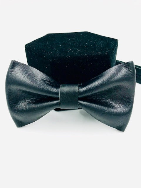 Jean Lorent Hand-Crafted Full-Grain Leather Bow Tie