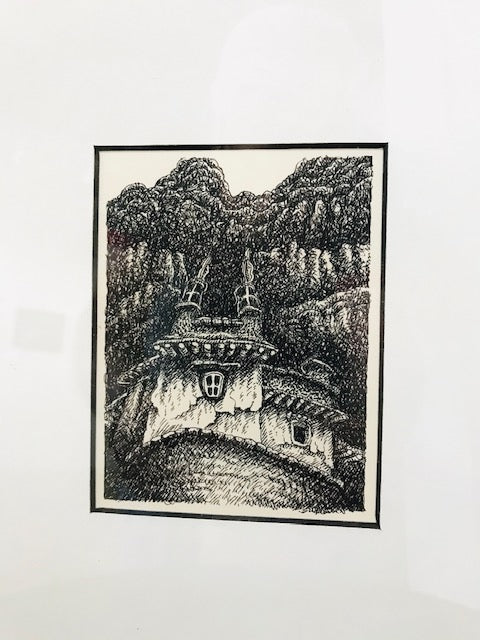 Phil Sugden: Garphu Monastery, Nepal; Ink on Paper