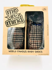 Me in Mind "Cruiser" Slip-On Brown Plaid Baby Shoes
