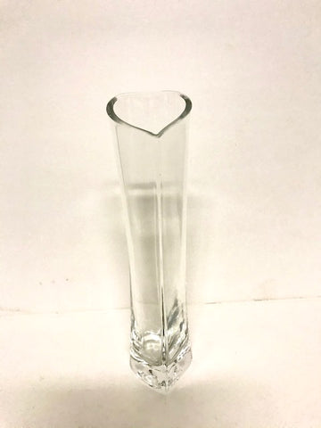 Heart-Shaped Clear Glass Bud Vase