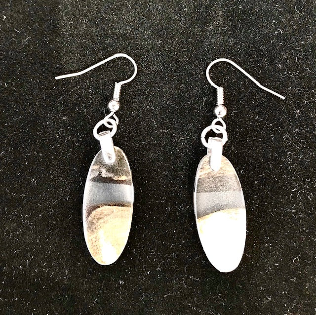 Dean Robertson: Small Buckeye Wood with Resin Earrings