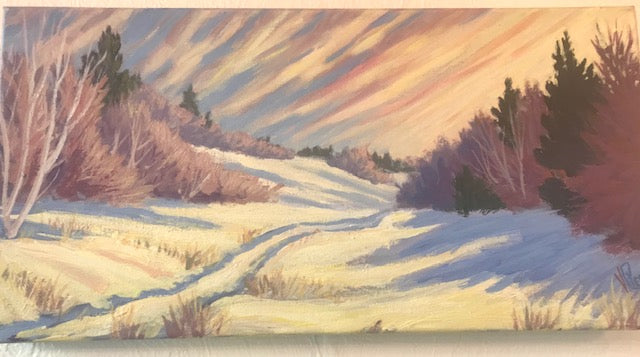 Fr. Vincent Petersen: "Snow Trail" Acrylic Painting (2018)