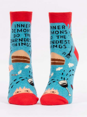 BlueQ Women's Ankle Sock: Inner Demons Do the Darndest Things