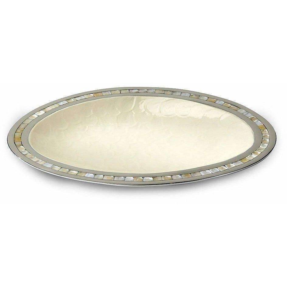 J Knight 18" Classic Oval Platter in Snow