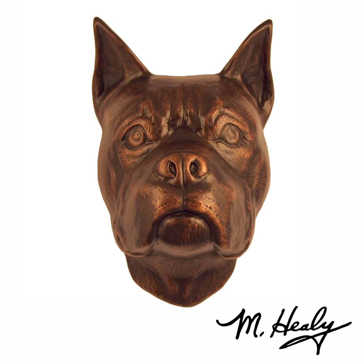 Michael Healy Door Knocker: Oiled Bronze Cast Aluminum Dog Knocker (Boxer)