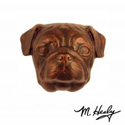Michael Healy Door Knocker: Oiled Bronze Cast Aluminum Dog Knocker (Pug)