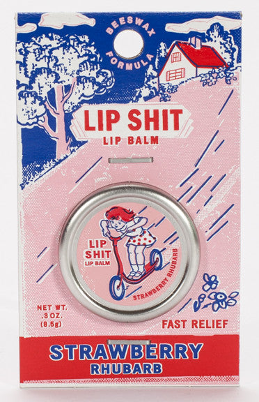 BlueQ Lip Shit Lip Balm (Strawberry & Rhubarb)