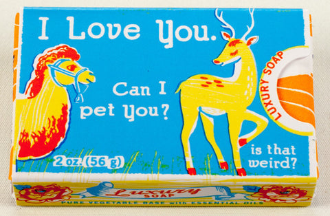 BlueQ Luxury Bar Soap: "I Love You can I pet you?"