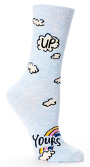BlueQ Women's Crew Socks "Up Yours"